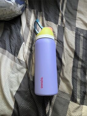 Owala Purple Water Bottle with Colorful Lid